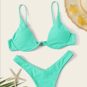 NWT Underwire Top with High Leg Bikini set